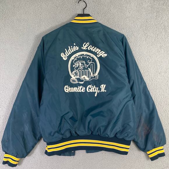 Men's Vintage Bomber Jacket Size 44 Navy Casual Fall‎ Dunbrooke - Picture 2 of 13